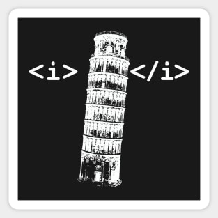 Funny HTML Italic Coding Sticker